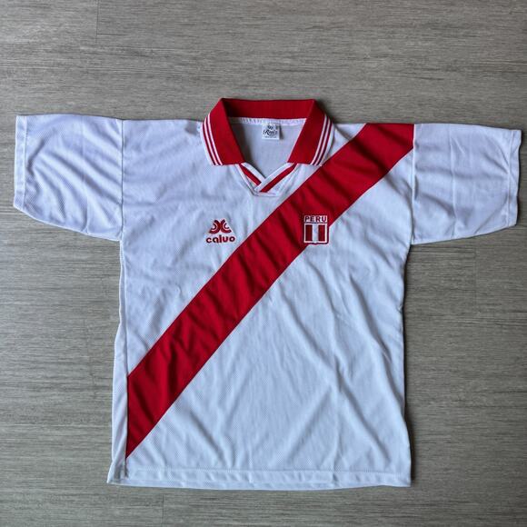 Ruiz Sport Other - Calvo Peru Soccer Jersey Football Peru National Ruiz Sport Shirt Size S White